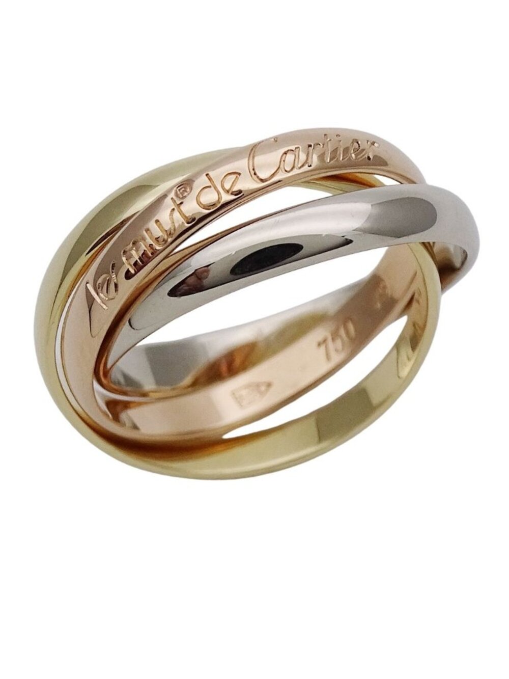 Cartier Ring Trinity Small Pink Gold White Yellow 49 Three